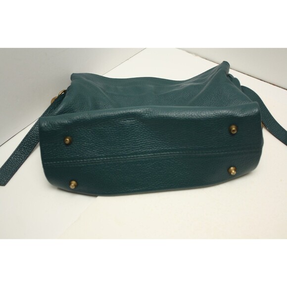 Viola Castellani Handbag Purse Teal Blue Green Leather Gold Chain Crossbody - Picture 8 of 9